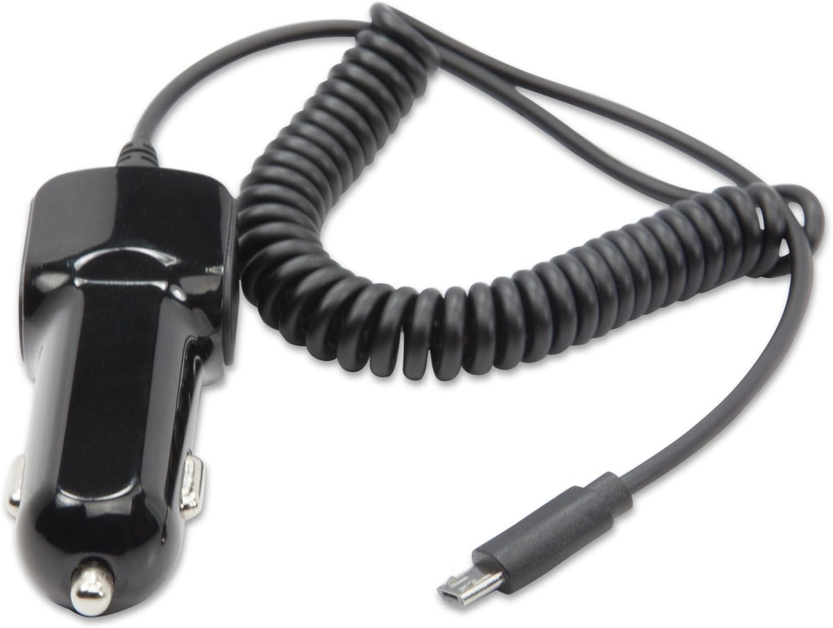 BoxWave Car Charger Compatible with Garmin RV 890 - Extra USB Port with Integrated Cable, Black