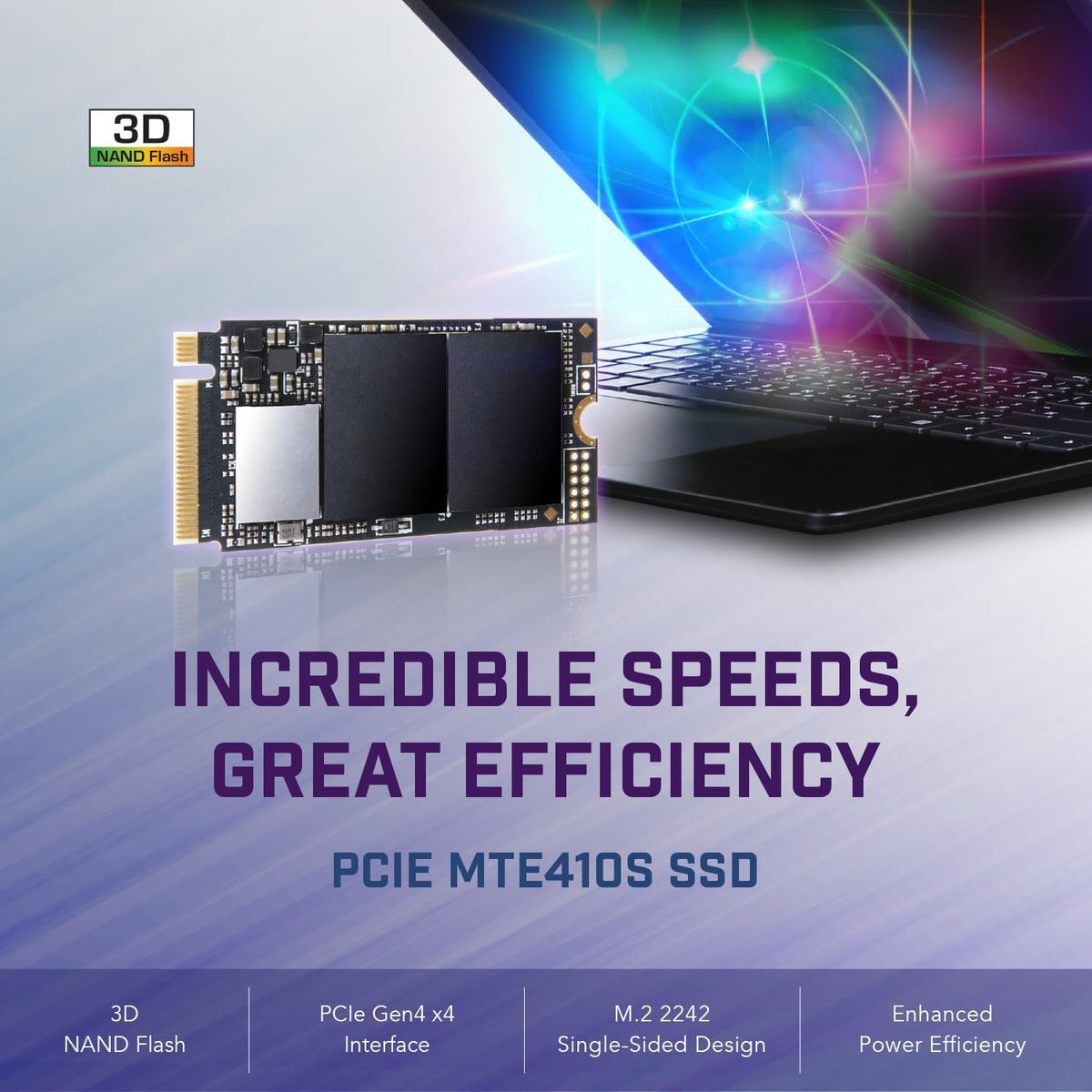 Transcend 1TB M.2 2242 SSD, Up to 5000MB/s, PCIe Gen4x4 NVMe 3D TLC, for Ultra-Thin Laptops, Lenovo ThinkPad, Yoga Gen 6, ASUS ExpertBook, ZenBook, Mini PC, DRAM-Less Design for Low Power Consumption