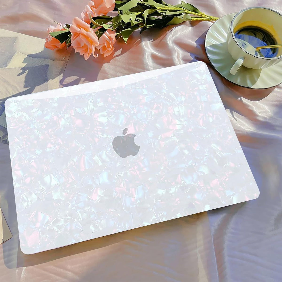 B BELK Compatible with MacBook Pro 14 inch Case 2025 2024 2023 2022 2021 M4 M3 M2 M1 A3112 A3185 A3401 A2918 A2992 A2779 A2442, Plastic Hard Shell Case+ Keyboard Cover+ Screen Protector, Shiny Pearl