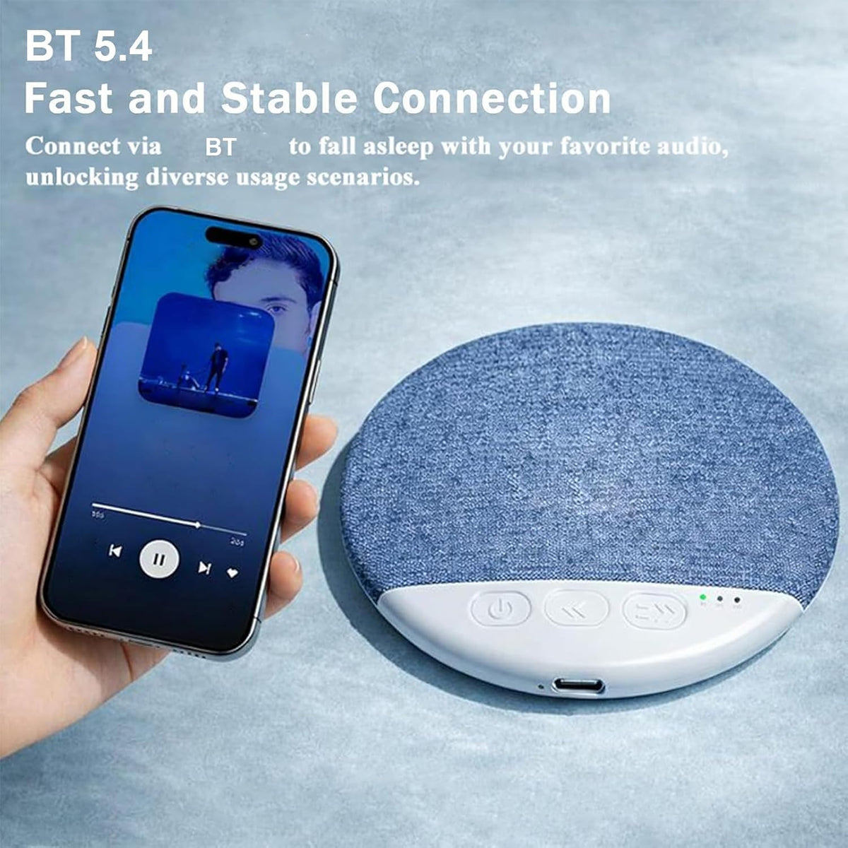 Generic Under Pillow Sleep Speaker Bone Conduction Bluetooths Audio Device, Mini Wireless Sound Box, White Noise Timer