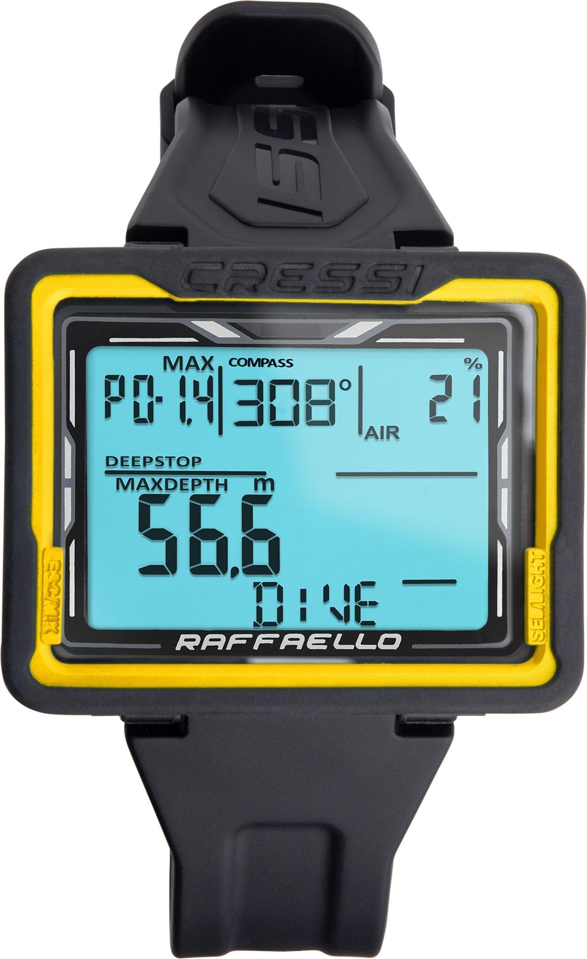 CRESSI Raffaello Wrist Computers, Black/Yellow