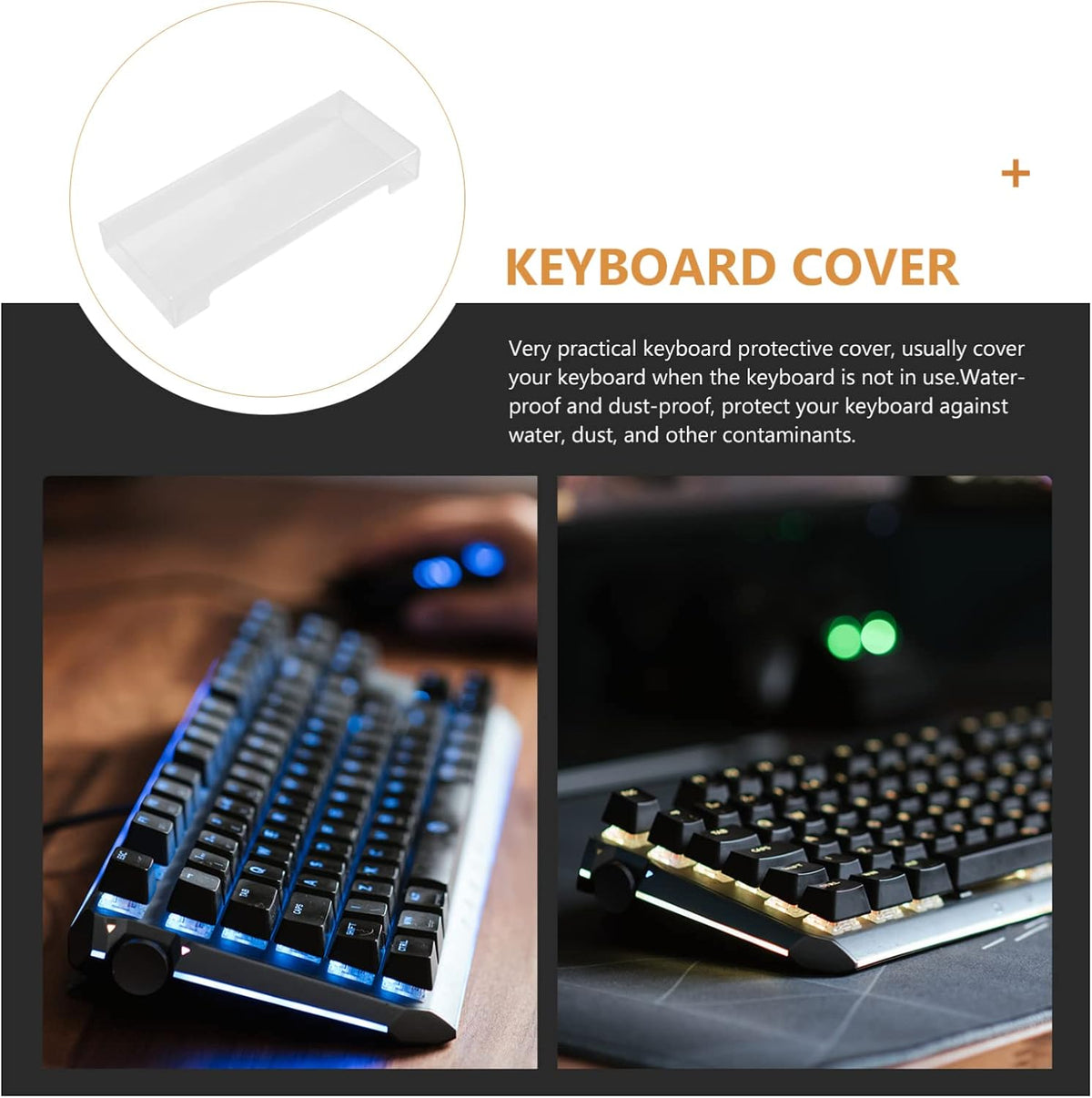1pc Keyboard Cover Water- Case Transparent Keyboard Protector Cover Protective Case Water- Cover Accessory