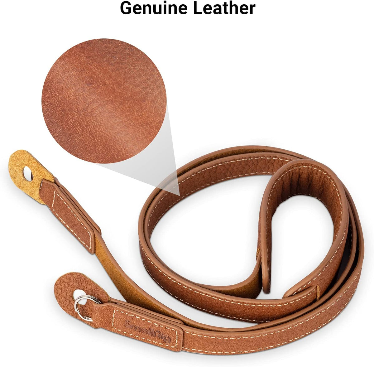 SMALLRIG Leather Camera Strap, Vintage Brown Genuine Leather Neck Shoulder Strap for Canon, Nikon, Pentax, Sony,