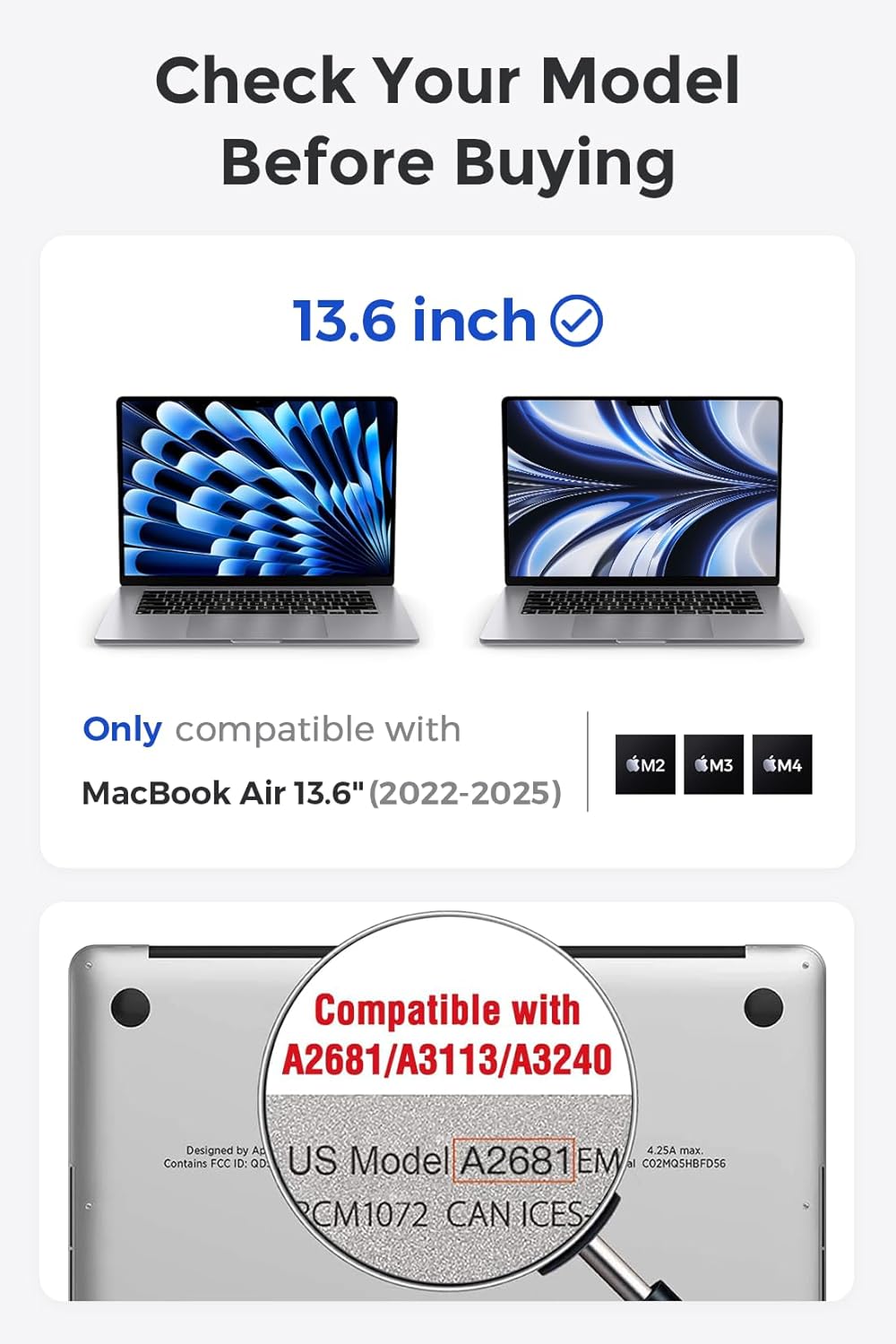 (2 Pack) Magnetic Privacy Screen for MacBook Air 13 & 13.6 Inch (2022-2025 M2/M3/M4), Removable Washable Reusable Matte Anti Glare Blue Light Protector Private Security Filter for 13.6" Mac Laptop