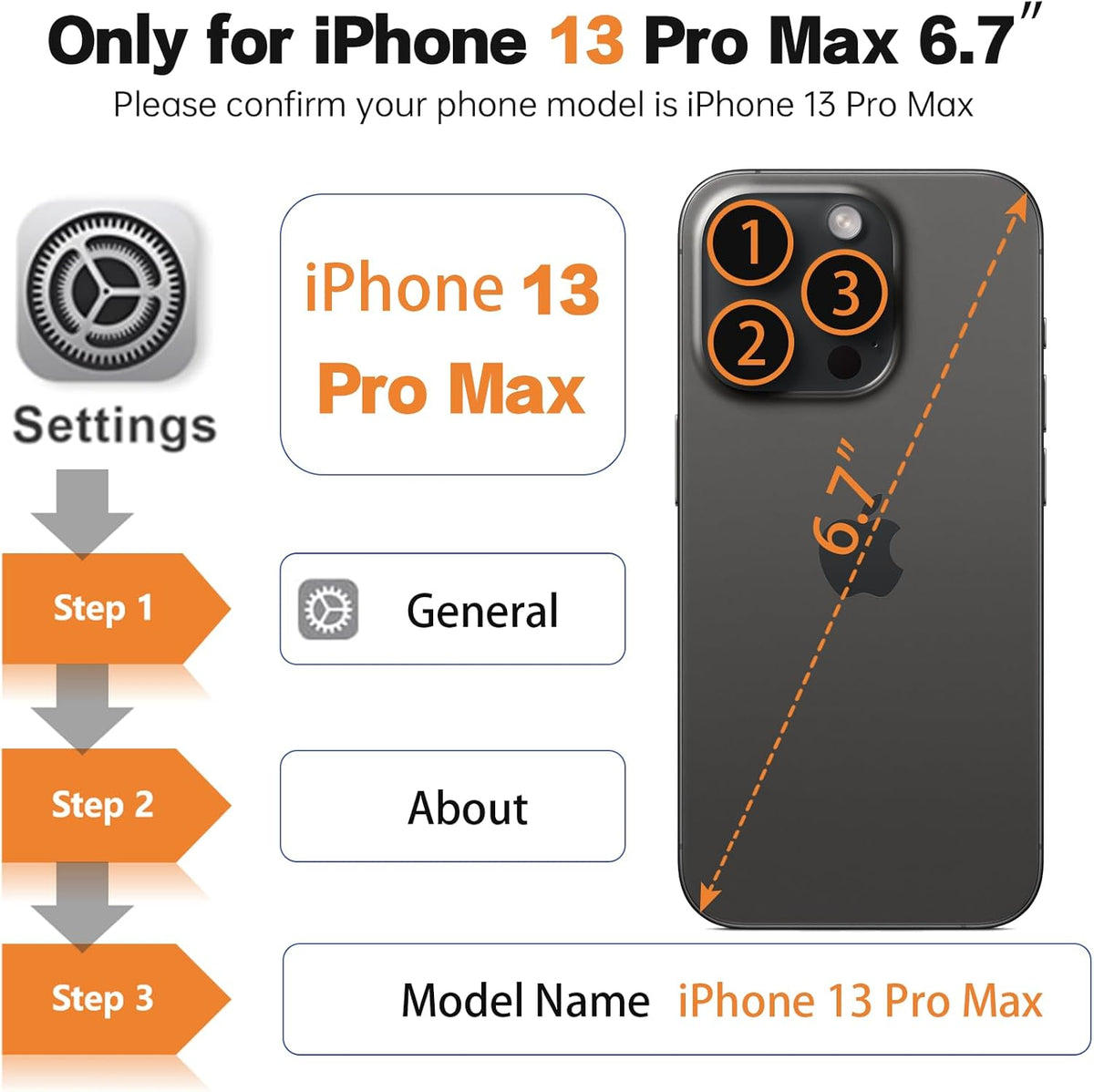 Metal Heavy Duty Waterproof Case for iPhone 13 Pro Max, Compatible with MagSafe, Military Grade Shockproof, Black