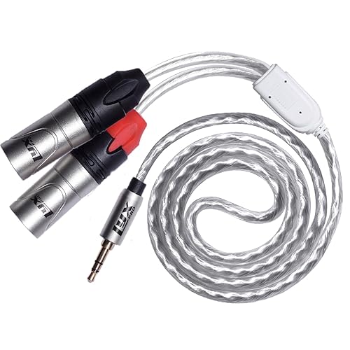 LyxPro Y-Cable 3.5mm TRS Male to 2 XLR Male Stereo Audio Y-Splitter Adapter Cable - 6 Feet