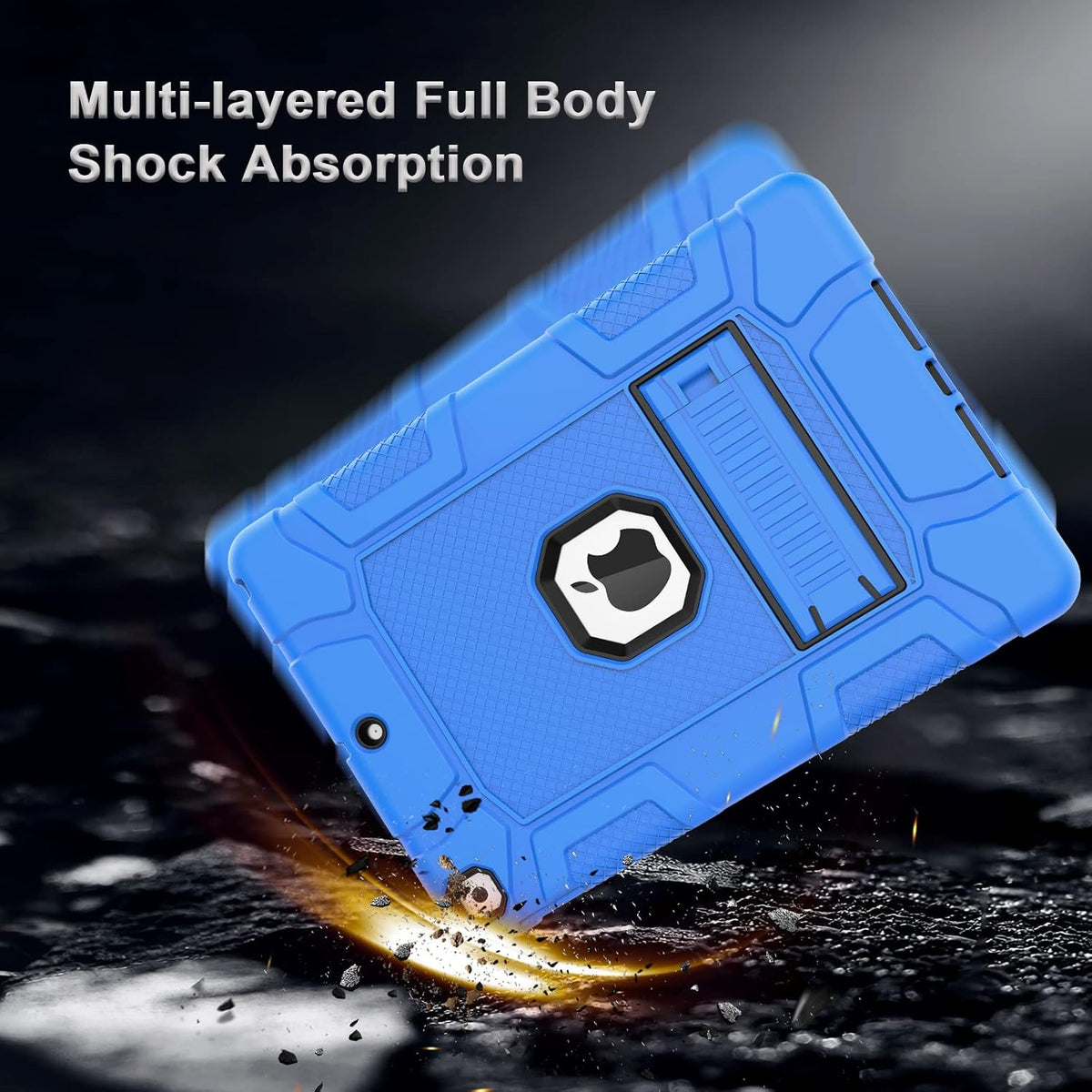 Rantice iPad 9th Generation Case, iPad 8th Generation Case, iPad 7th Generation Case, Hybrid Shockproof Rugged Drop Protection Cover with Kickstand for iPad 10.2'' (Blue+Black)