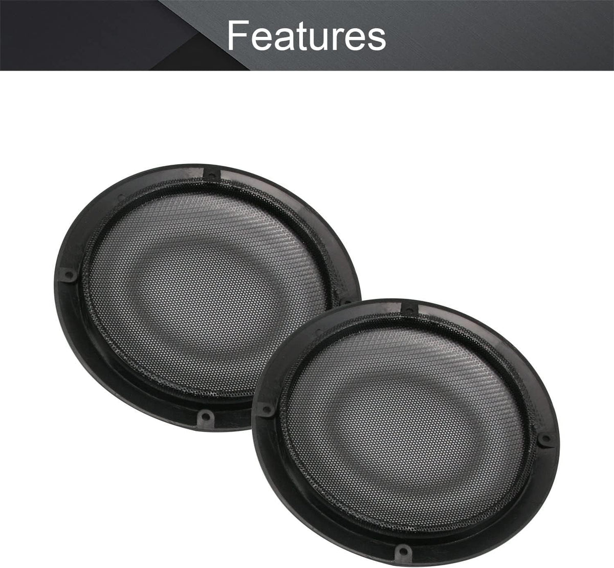 Fielect 6.5" Speaker Grill Mesh, Decorative Circle Subwoofer Guard Protector Cover, Black Metal Trim