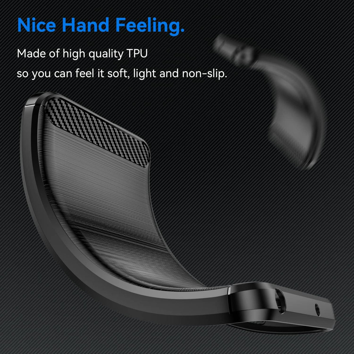 Samsung Galaxy S24 Ultra Phone Case, Shockproof Carbon Fiber Jacket, Soft TPU, Scratch Resistant Black
