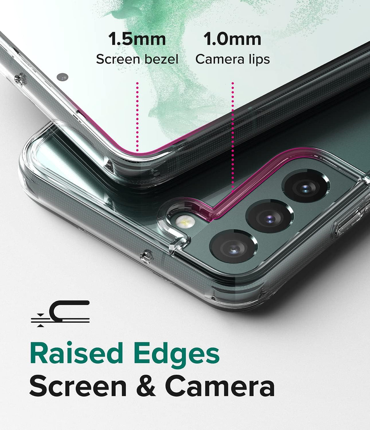 Ringke Fusion Case for Samsung Galaxy S22 Plus 5G (2022), Clear Anti-Yellowing Hard Back with Shockproof Bumper Cover