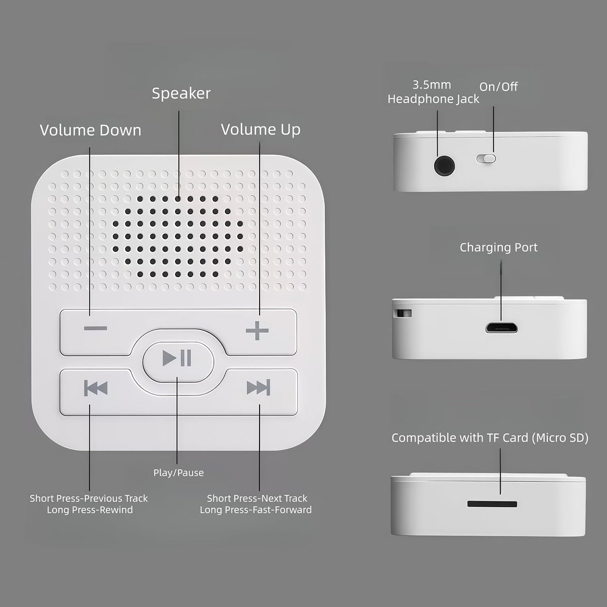 GizmoGlee 2 Pack MP3 4GB 500+ $3, Player Screen-Free Portable with Headphones & Speaker, Card Songs, HD Resin Panel