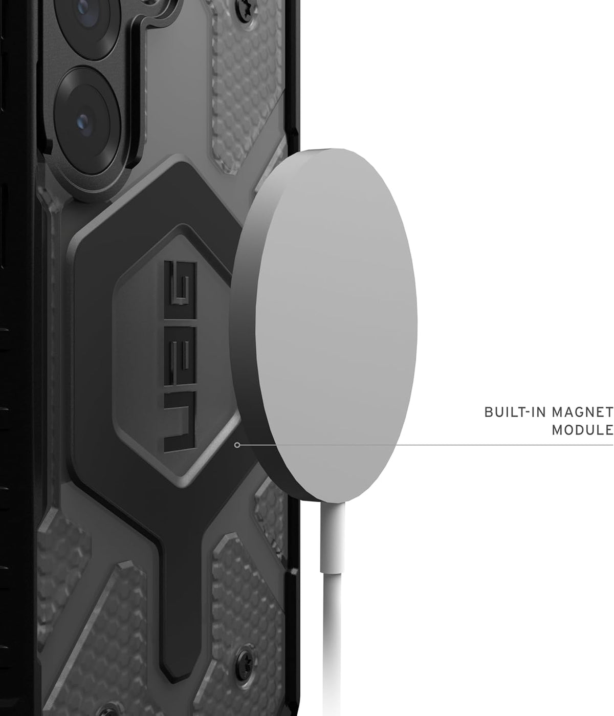 URBAN ARMOR GEAR UAG Designed for Samsung Galaxy S25 Case 6.2" Pathfinder Clear - Compatible with Magnetic Charging Transparent Rugged Military Drop Tested Protective Cover, Ash