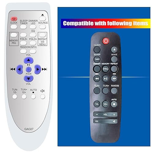 Replacement Remote Control for Crosley CR3502A-BK Metro Audlo CD Player
