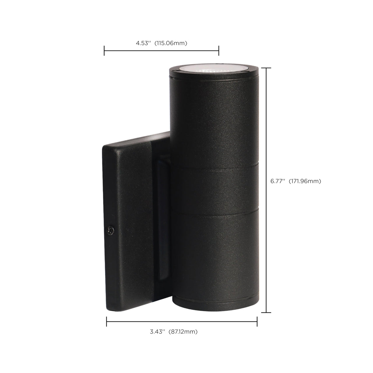 Nuvo 62/1138 LED Module LED Small Up or Down Sconce Fixture Black Finish, 1 Light 10W 120/277V