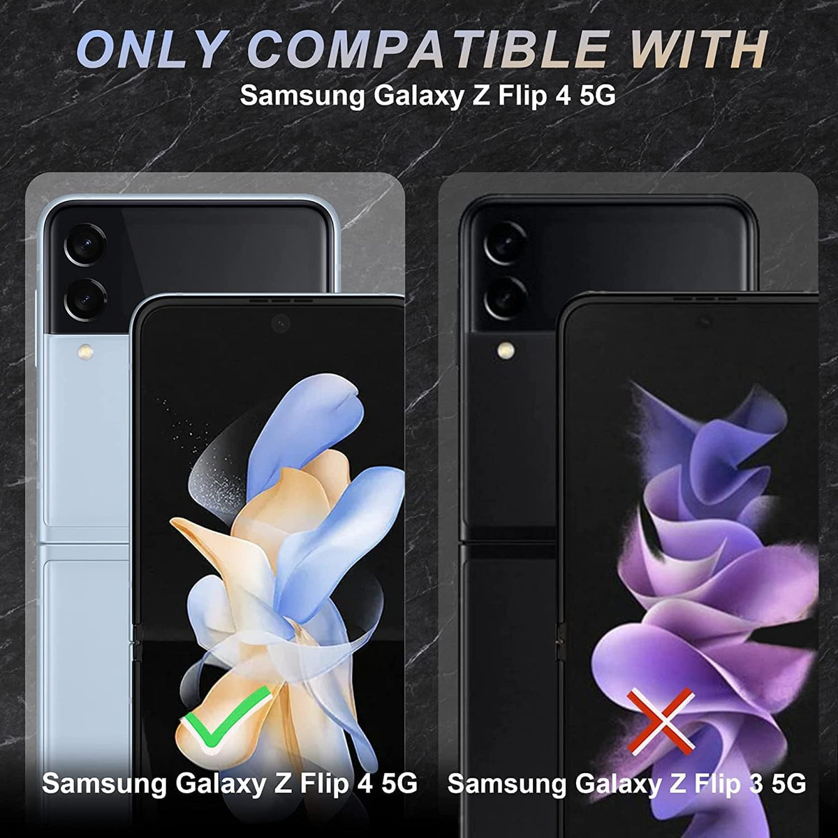 [2+2 Pack for Samsung Galaxy Z Flip 4 5G] EPU Inner Screen Protector + Camera Lens Outer Protector, Full Coverage