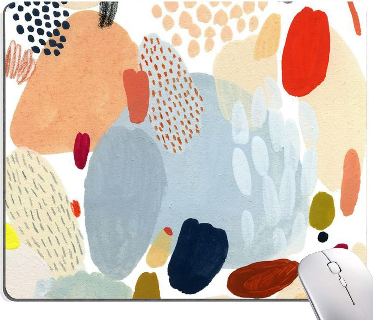 Mouse Pad, Multi Color Abstract Art Mouse Pad, Square Non-Slip Rubber Personalized Computer Mouse Mat, Waterproof Cute Desk Mousepad for Gaming Office Laptop Home