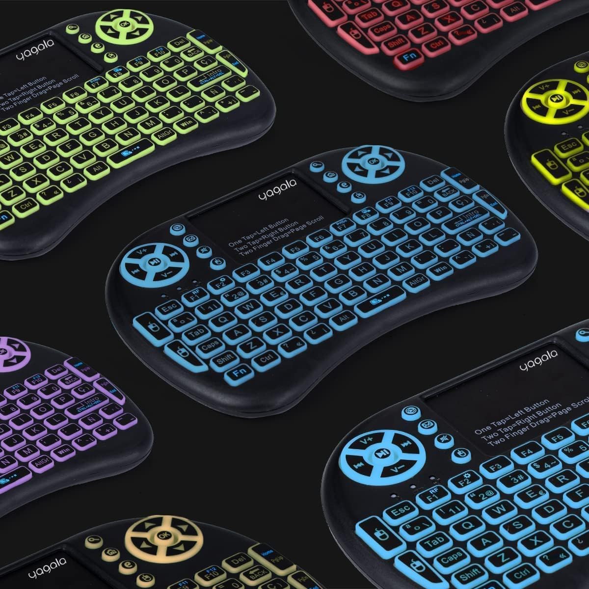 Backlit Mini Keyboard with Touchpad Mouse, Portable 2.4GHz Wireless for iPad, PC, Android TV Box