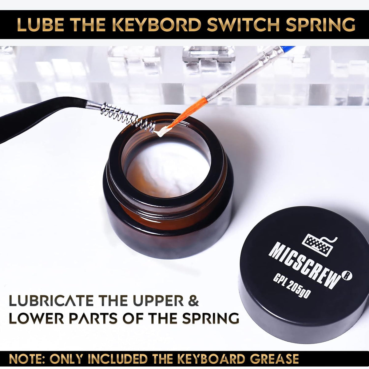 0.35OZ GPL 205G0 Keyboard Lube, Universal Keyboard Grease for Switches and Stabilizers, Fits Mechanical Keyboards