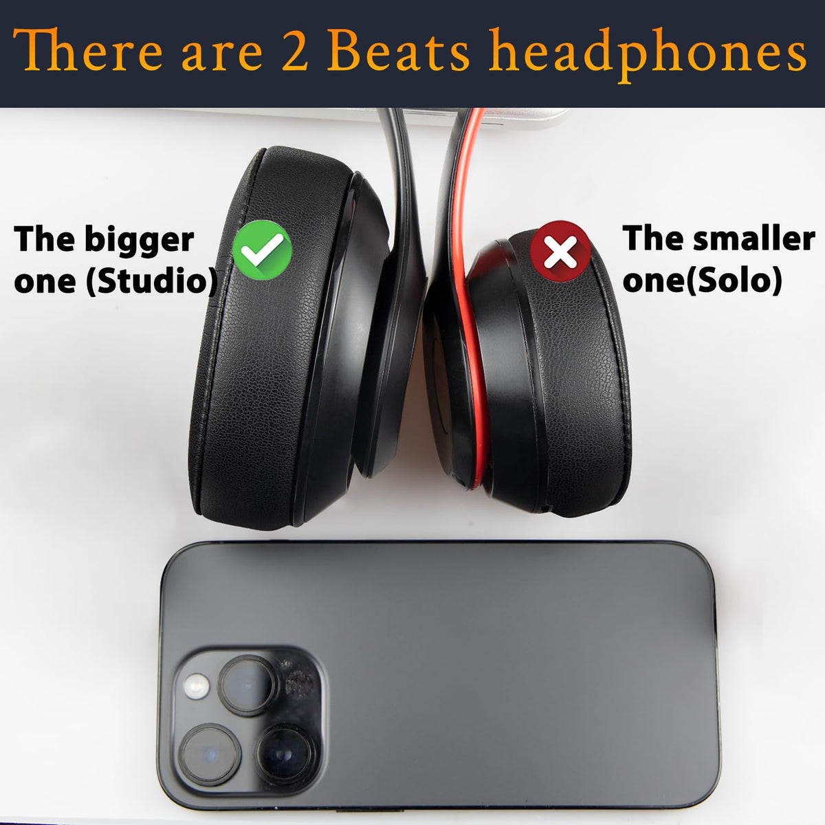 SoloWIT Ear Pads for Beats Studio 2 & Studio 3 Wired/Wireless Over-Ear Headphones, Earpads with Soft Protein Leather, Noise Isolation Memory Foam