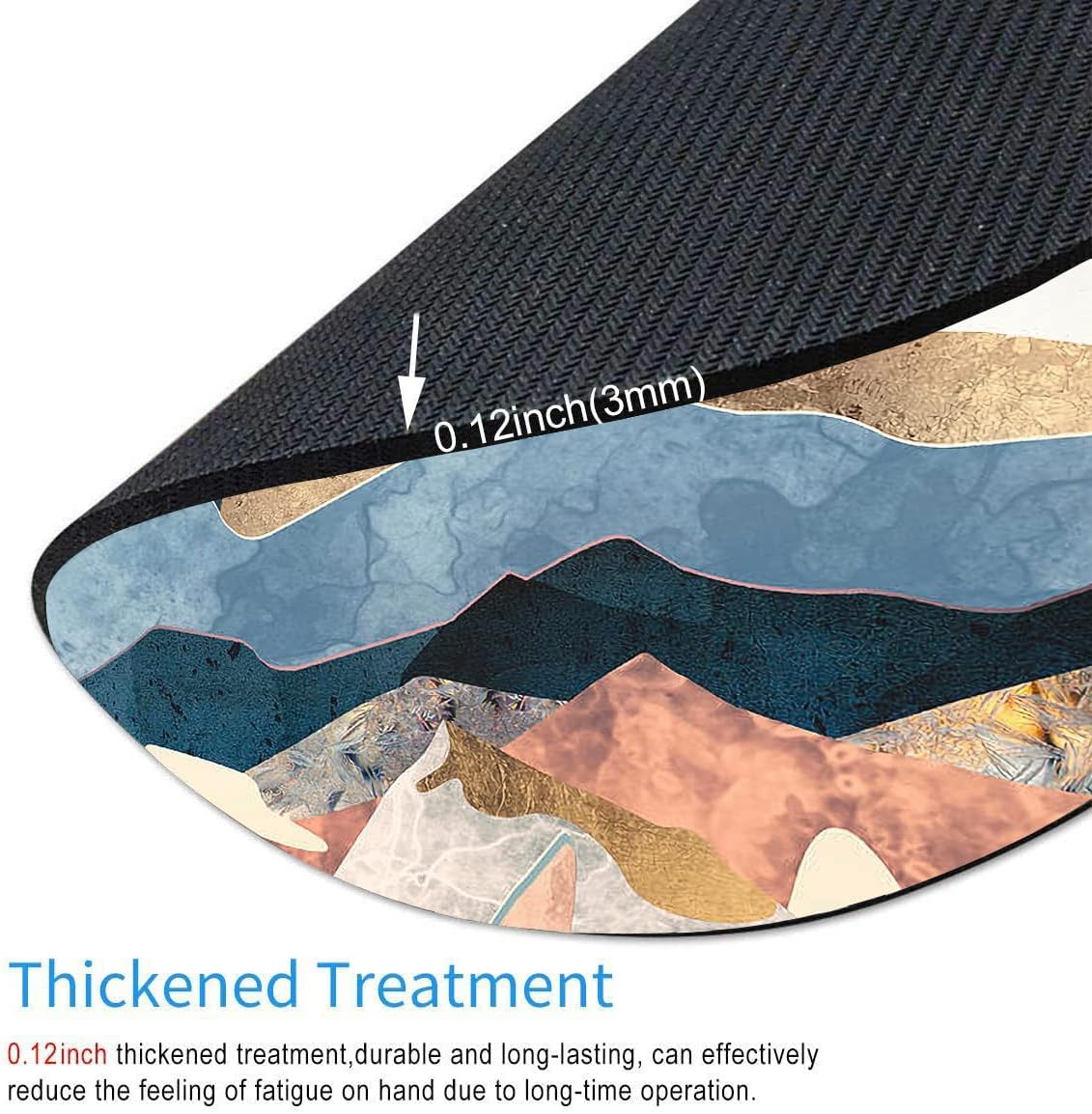 Mouse Pad, Sunrise Mountain Mouse Pad, Cute Small Round Mousepad for Laptop Office Desk, Waterproof Non-Slip Rubber Base Computer Mouse Pads for Wireless Mouse, Abstract Mountain