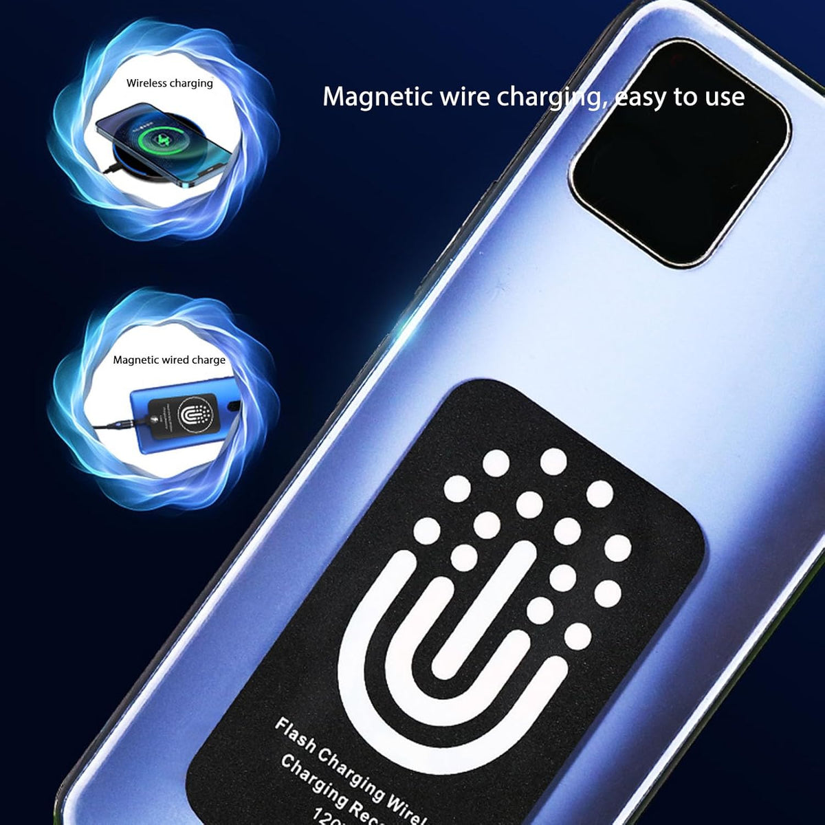Type C Charging Receiver - 120W Magnetic/5W Dual Purpose USB C Charger Adapter for Galaxy A51 A40 A20E