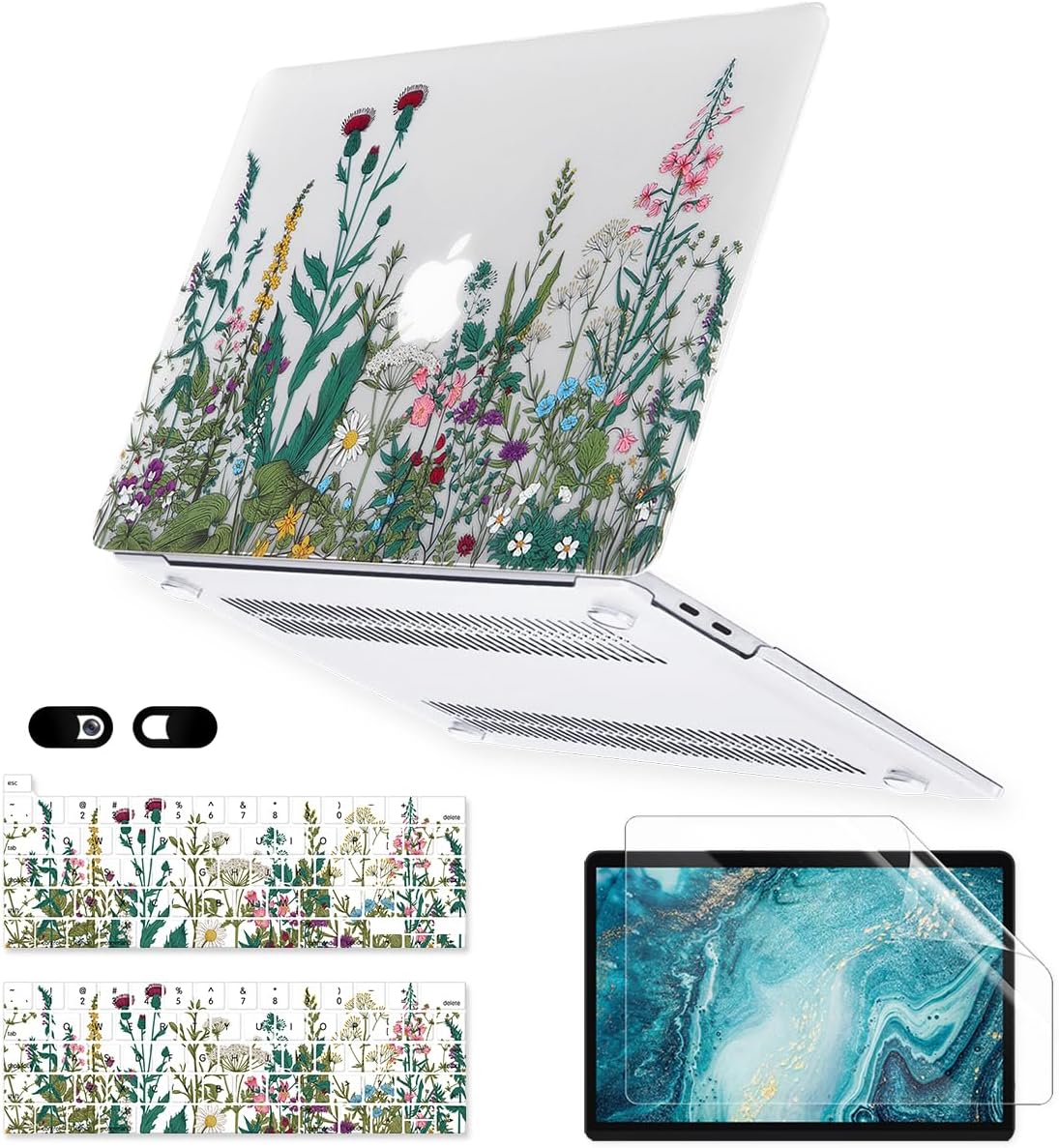 MacBook Pro 13 inch Case for M2 M1 A2338 A2289 A2251 A2159 A1989 A1706 2023-2016 with Touch ID, 6 in 1 Matte Clear