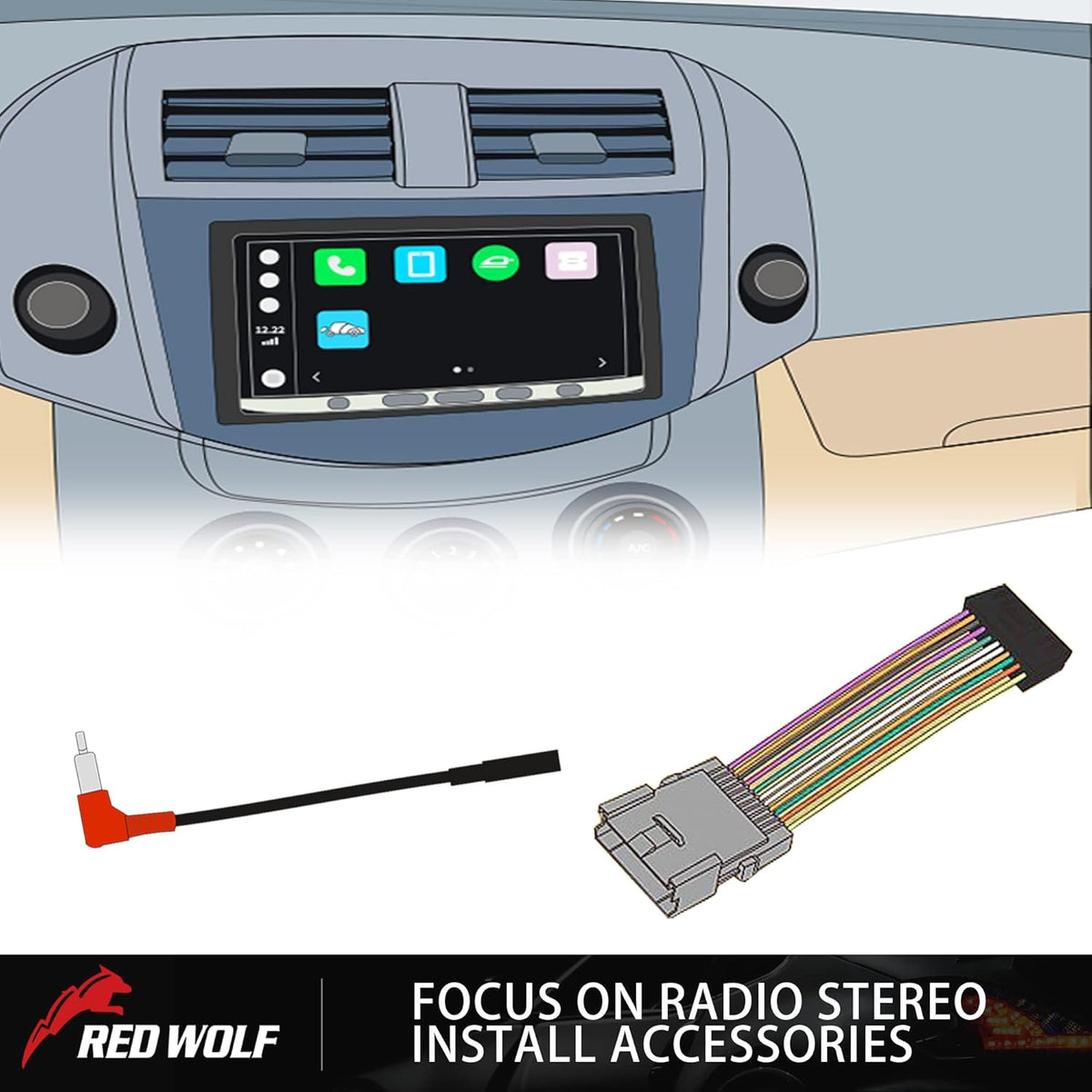 16-Pin DEH-P43 DEH-P3450 DEH12, DEH12A DEH-P6400 DEH-P6450 FH-P4000 DEH-600UB RED WOLF Stereo Wiring Harness Fit