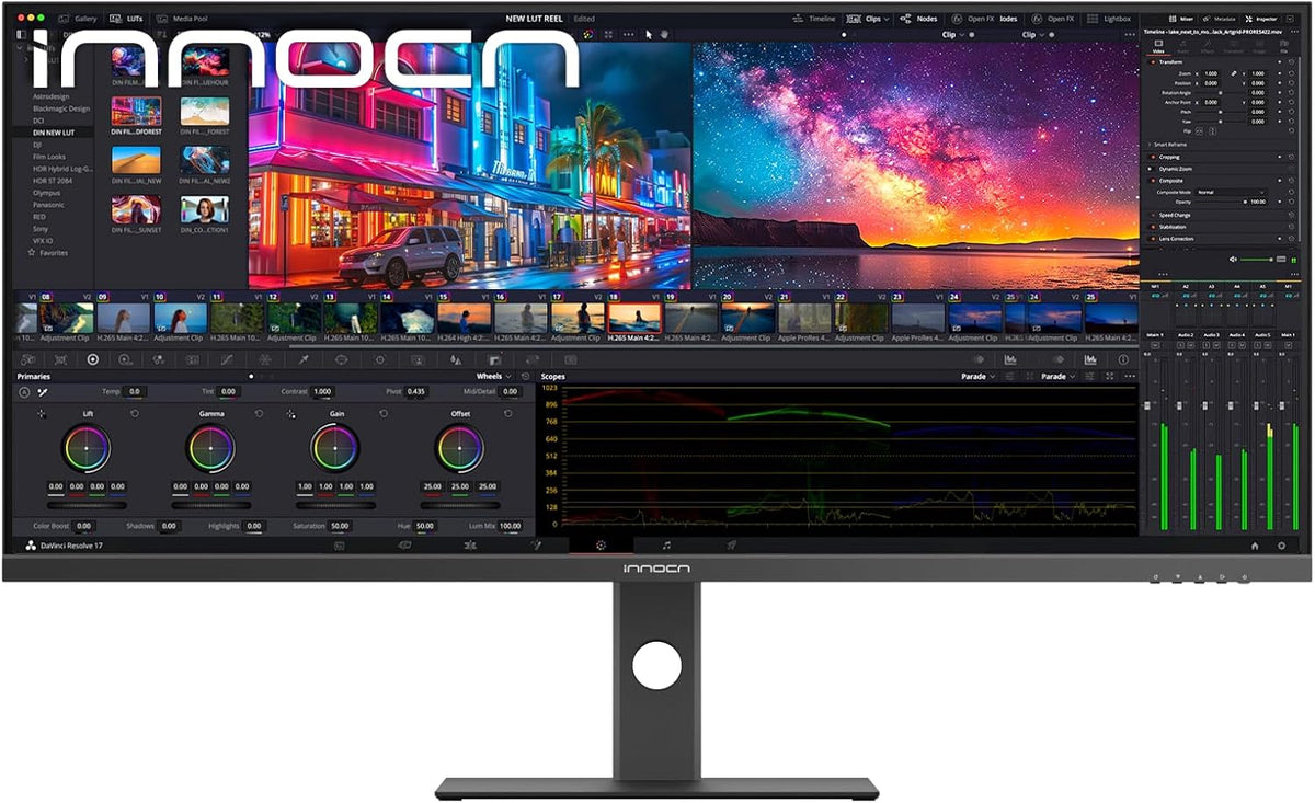 INNOCN 40 Inch 5K 5120 x 2160p Ultrawide Monitor for Laptop, 21:9, 100Hz, IPS, HDMI, DP, FreeSync, HDR400, USB-C, DeltaE＜2, Built-in Speakers, Height Adjustable, Black - 40C1U