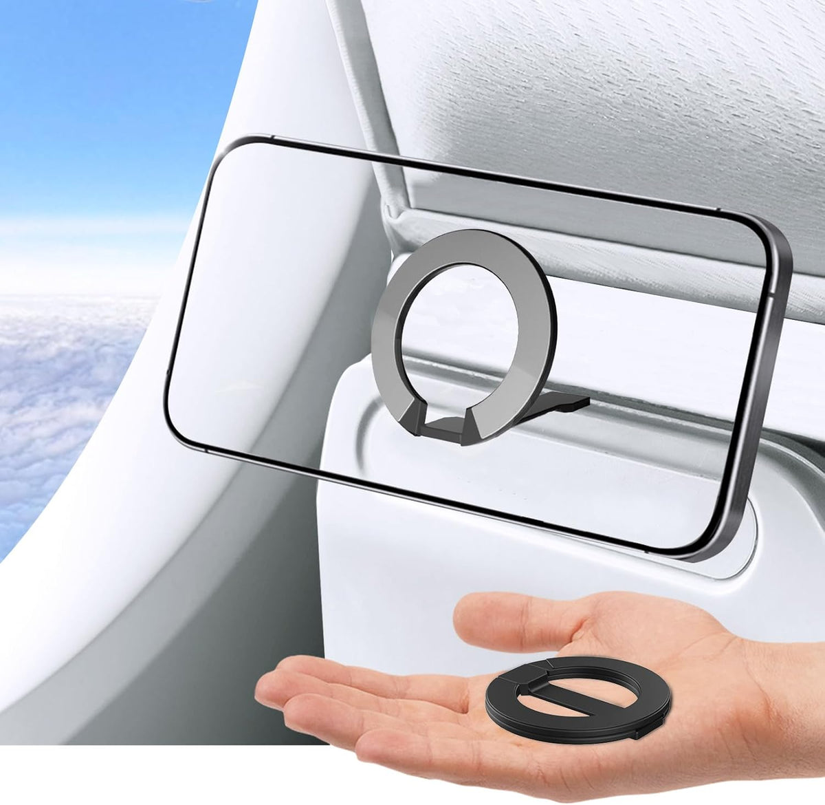 Mini Airplane Magnetic Phone Holder MagSafe Compatible Magnetic Travel Phone Mount Must-Have Long Flight Accessories Travel Essentials