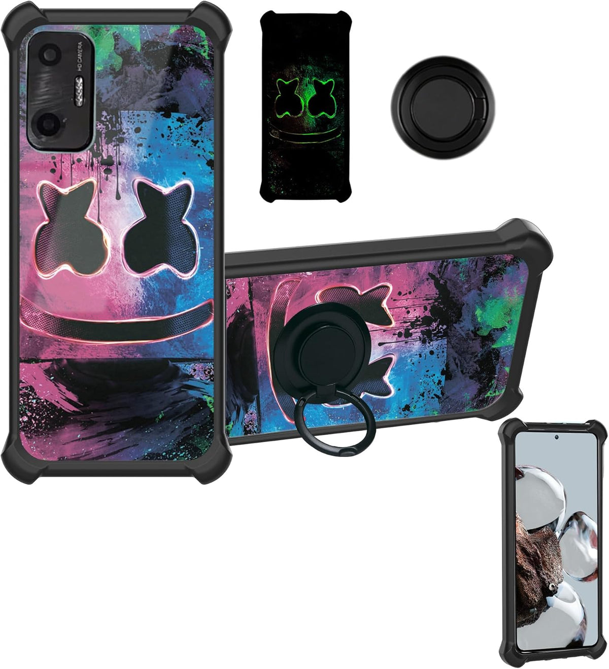 Vortex ZG65H Case Cover Compatible with Vortex ZG65 Phone [Ring Support][Luminous Effect] YGH-BQ
