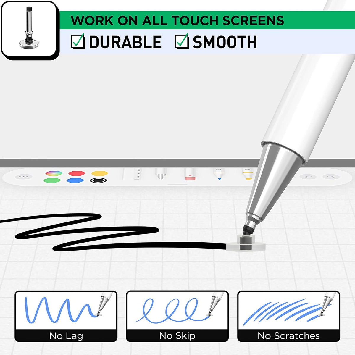 Disc Tips Replacement for OASO Capacitive Stylus Pen - 6 Pack