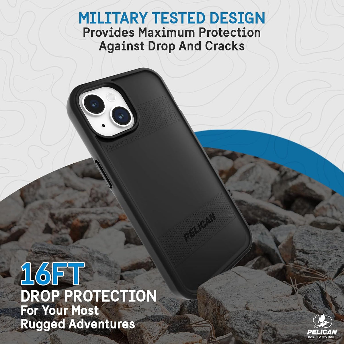 Pelican Protector Series iPhone 15 Case, 6.1" Black Magnetic Phone Case with Anti-Scratch Technology and Drop Protection