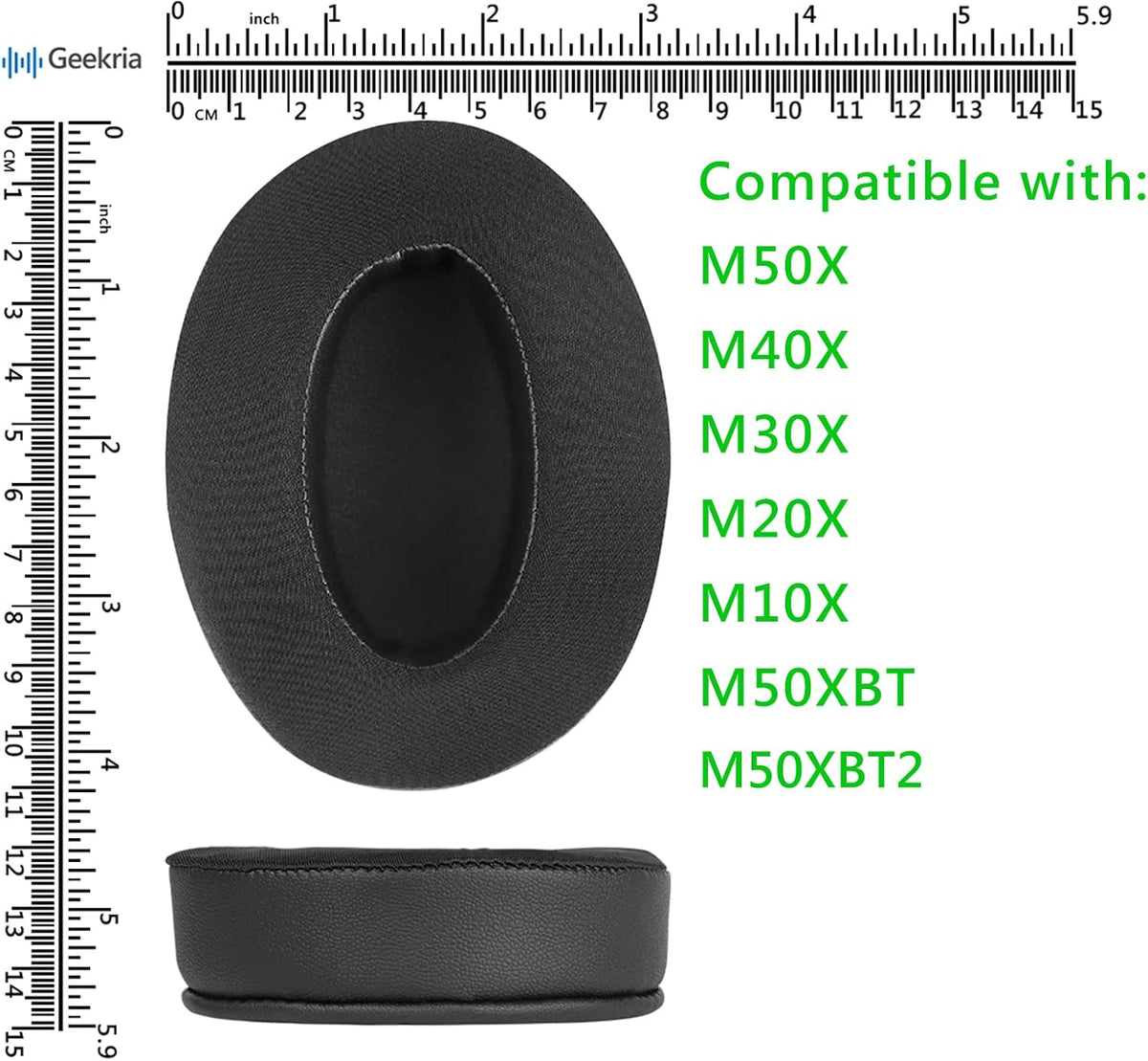 Geekria Sport Extra Thick Cooling-Gel Replacement Ear Pads for Audio-Technica ATH M50X, M50XBT, M50, M40X, M30, M20, M10