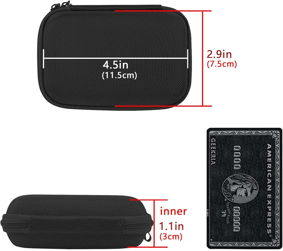 Geekria Shield Earbuds Case for Tribit MoveBuds H1, Replacement Hard Shell Travel Bag with Cable Storage, Black