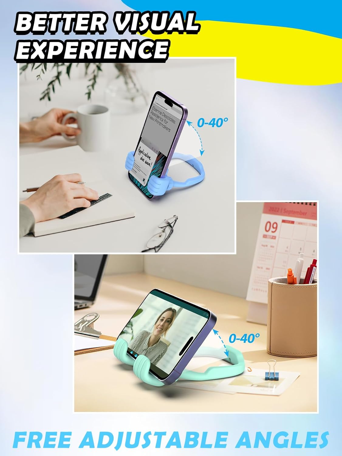 Christmas Stocking Stuffers for Men Women: Teens Girls Boys Gifts for Kids Thumbs Up Lazy Cell Phone Stand Holder for Desk Funny Gift for Dad Mom Wife Husband Adults Teenage Cool Gadget Trendy Stuff
