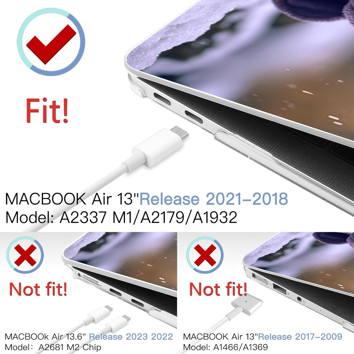 MEEgoodo for MacBook Air 13 inch Case 2021 2020 2019 2018 Released A2337 M1 A2179 A1932 with Touch ID, Plastic Hard Shell & Keyboard Cover Compatible with MacBook Air Case 13.3, Cute Dragon Cub