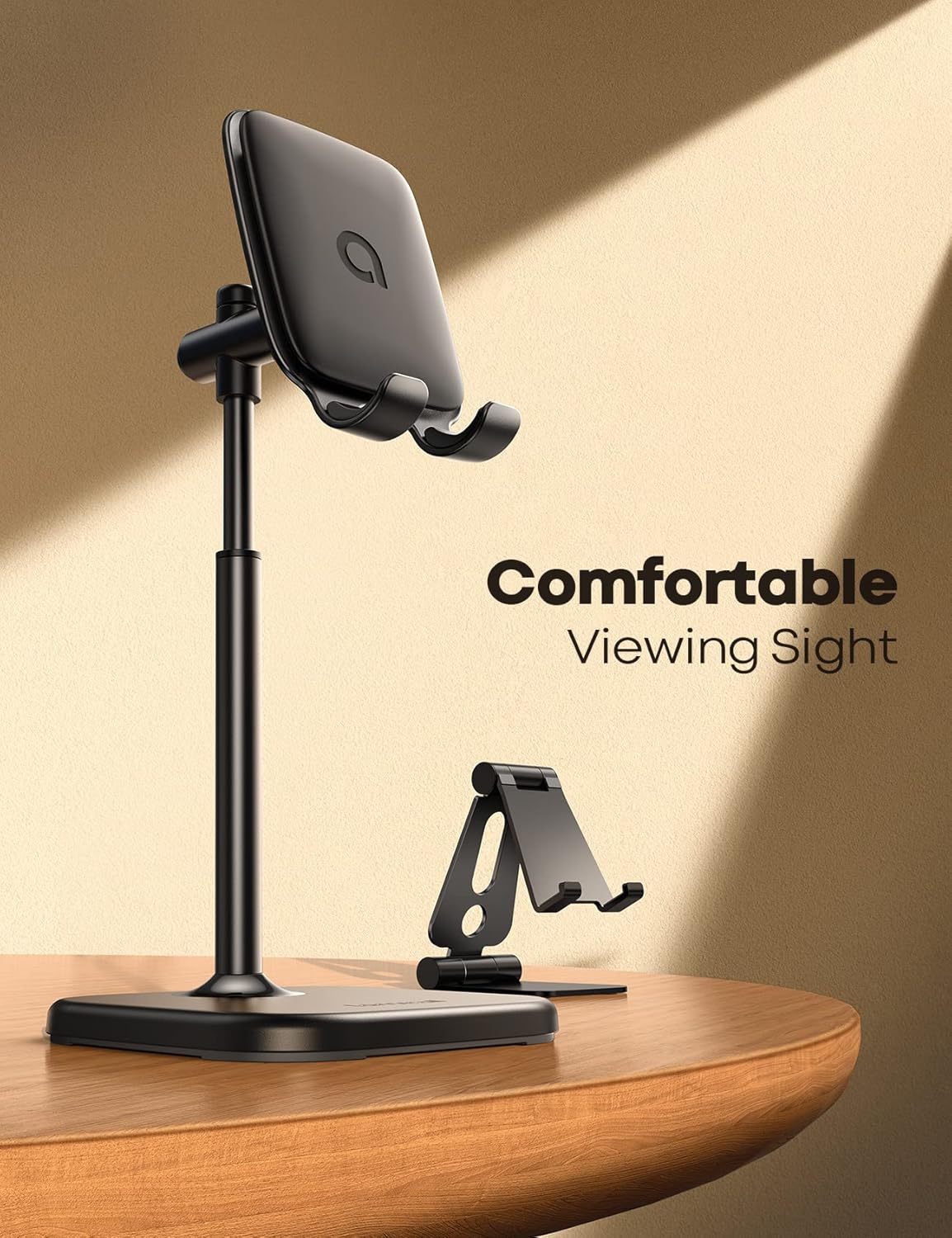 Lamicall Adjustable Cell Phone Stand, Height Angle Mobile Holder for Desk, Compatible with iPhone 14 Plus, 13, Pro, Pro