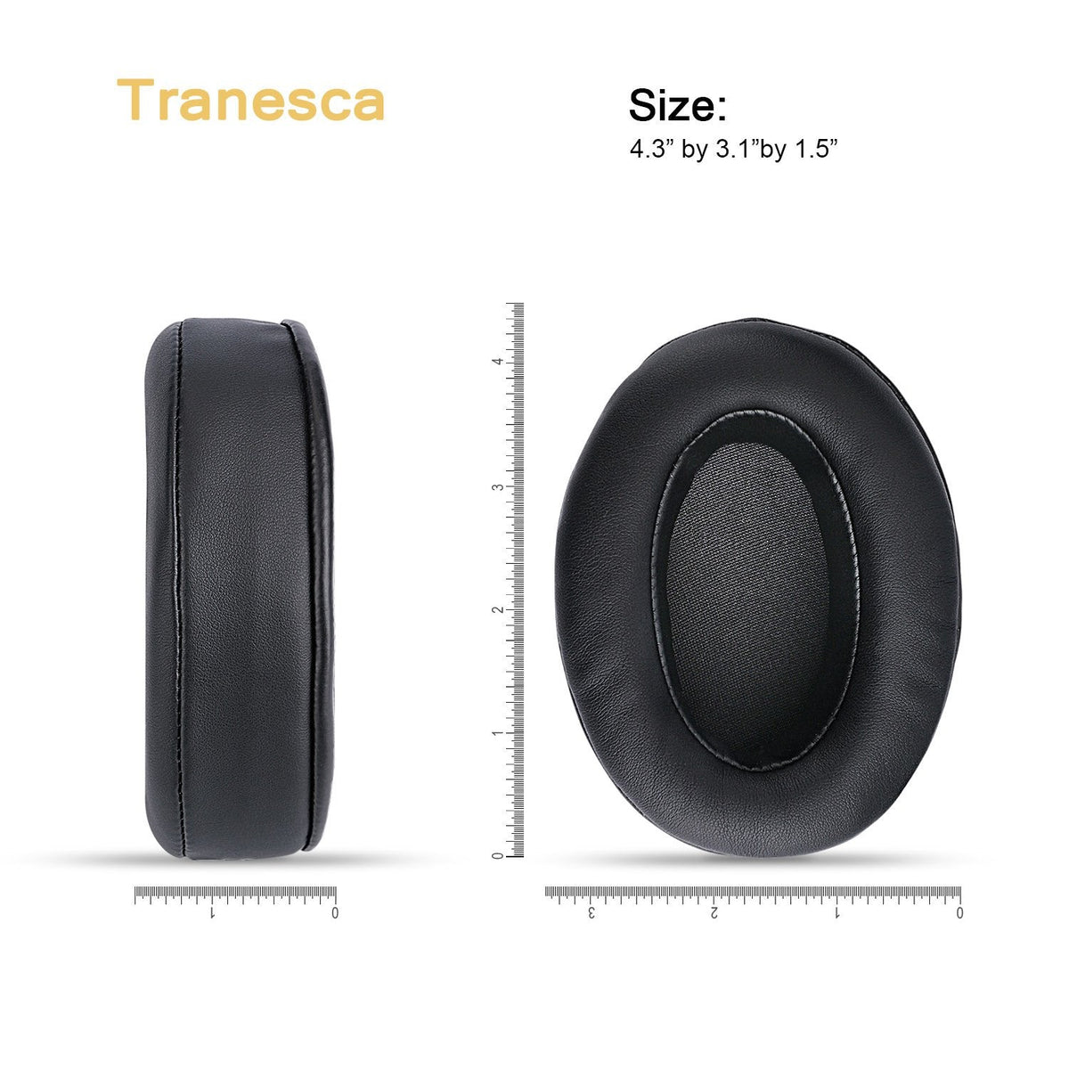 Tranesca Leather Replacement earpad/Ear Cushion/Ear Cover for ATH M50X, SteelSeries Arctis, HyperX Cloud & Alpha Big OVEREAR Headphones (Fits a Great