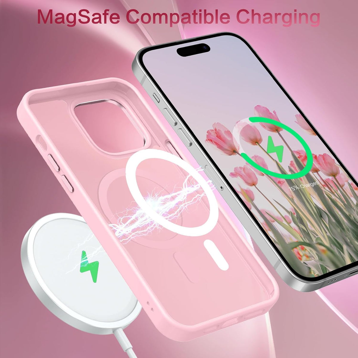 BENTOBEN iPhone 14 Pro Case, Tender Pink [Compatible with Magsafe] Slim Fit Shockproof Protective Cover (6.1")