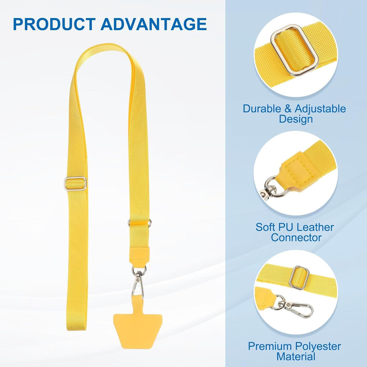 PATIKIL Smart Phone Lanyard with Wrist Strap and Patches for Most Smartphones ID Badges Keychain