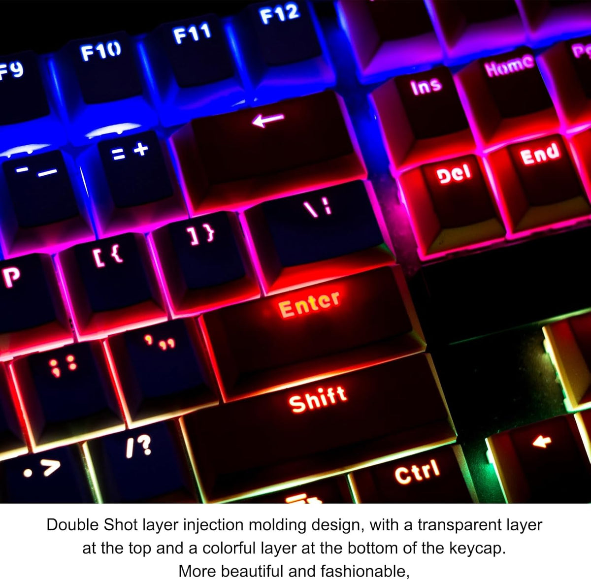 MECCANIXITY 104 Keys Pudding Keycaps Set, OEM Profile 60 Percent ABS for 61/87/104 Mechanical Keyboard Layout, White &