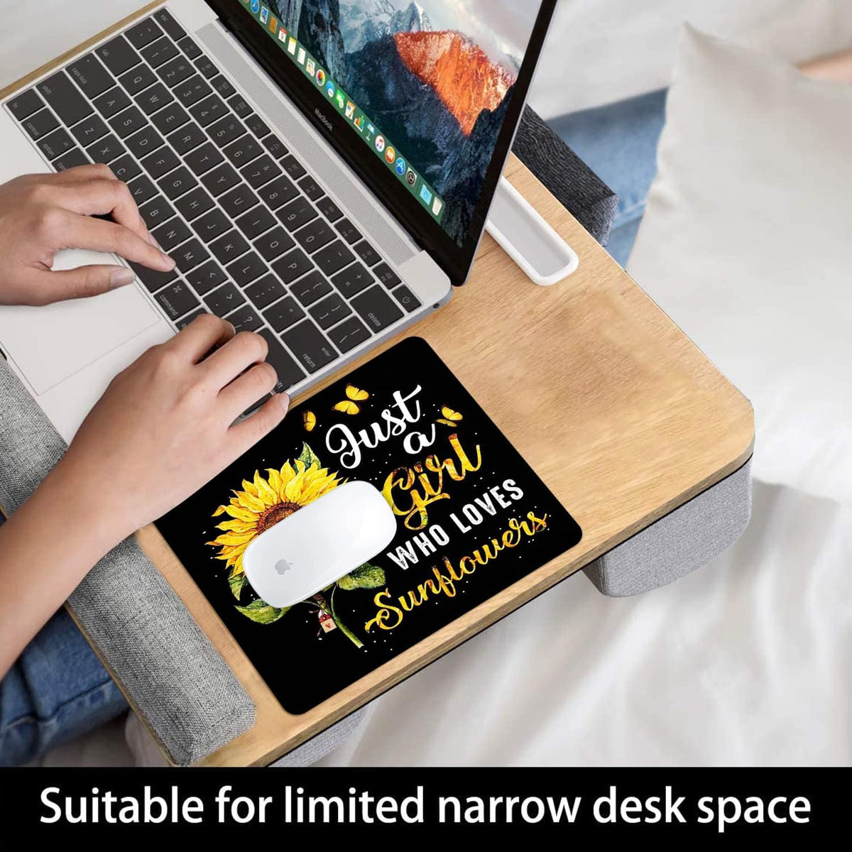Sunflower Mouse Pad Personalized Design Computer Laptop Mousepad Square Anti-Slip Rubber Office Mouse Pad 9.5x7.9 Inch