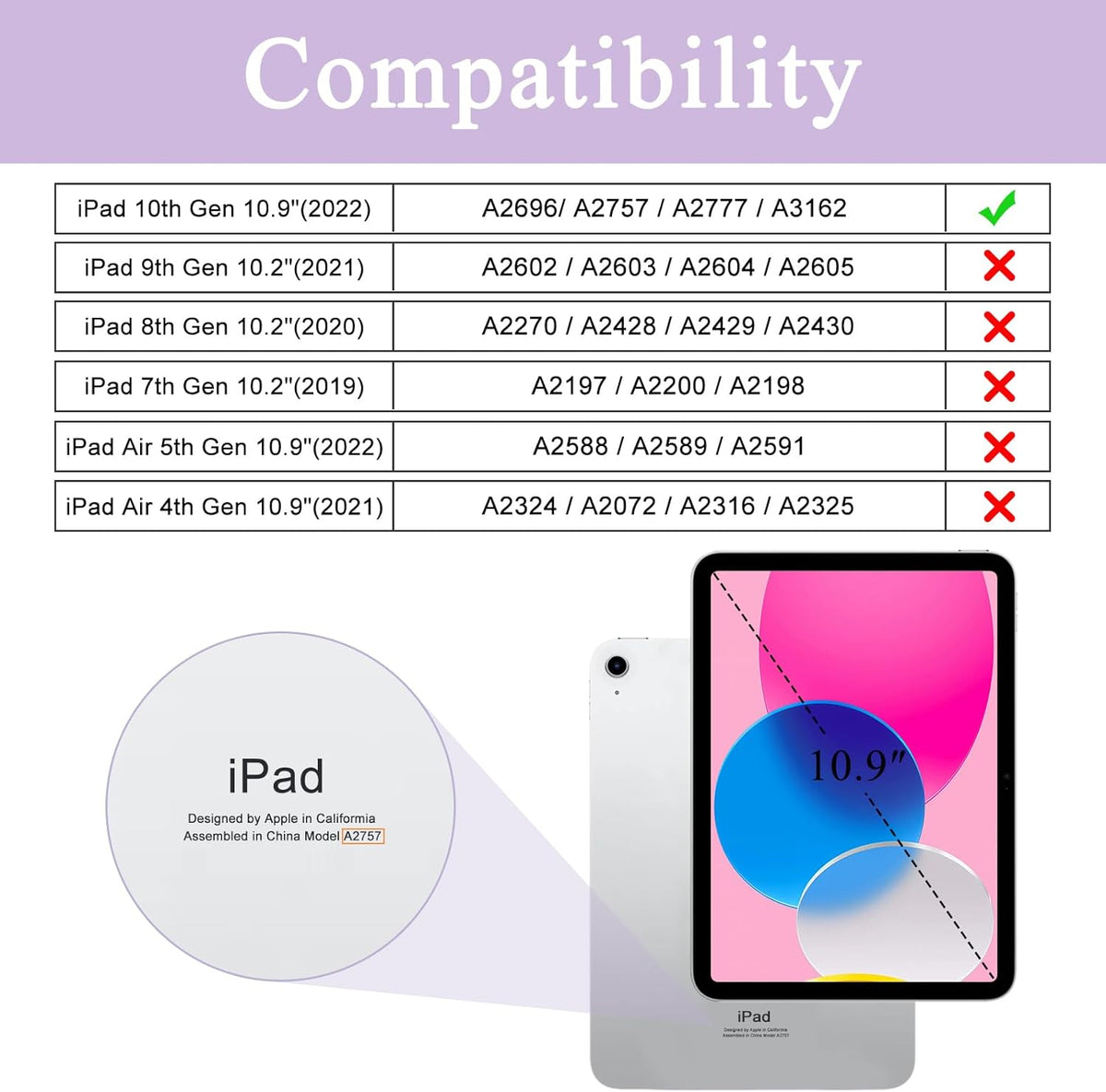 Soke iPad 10th Generation Case with Keyboard, 10.9-inch 2022, Magnetic Detachable Wireless Bluetooth & Backlit Keys