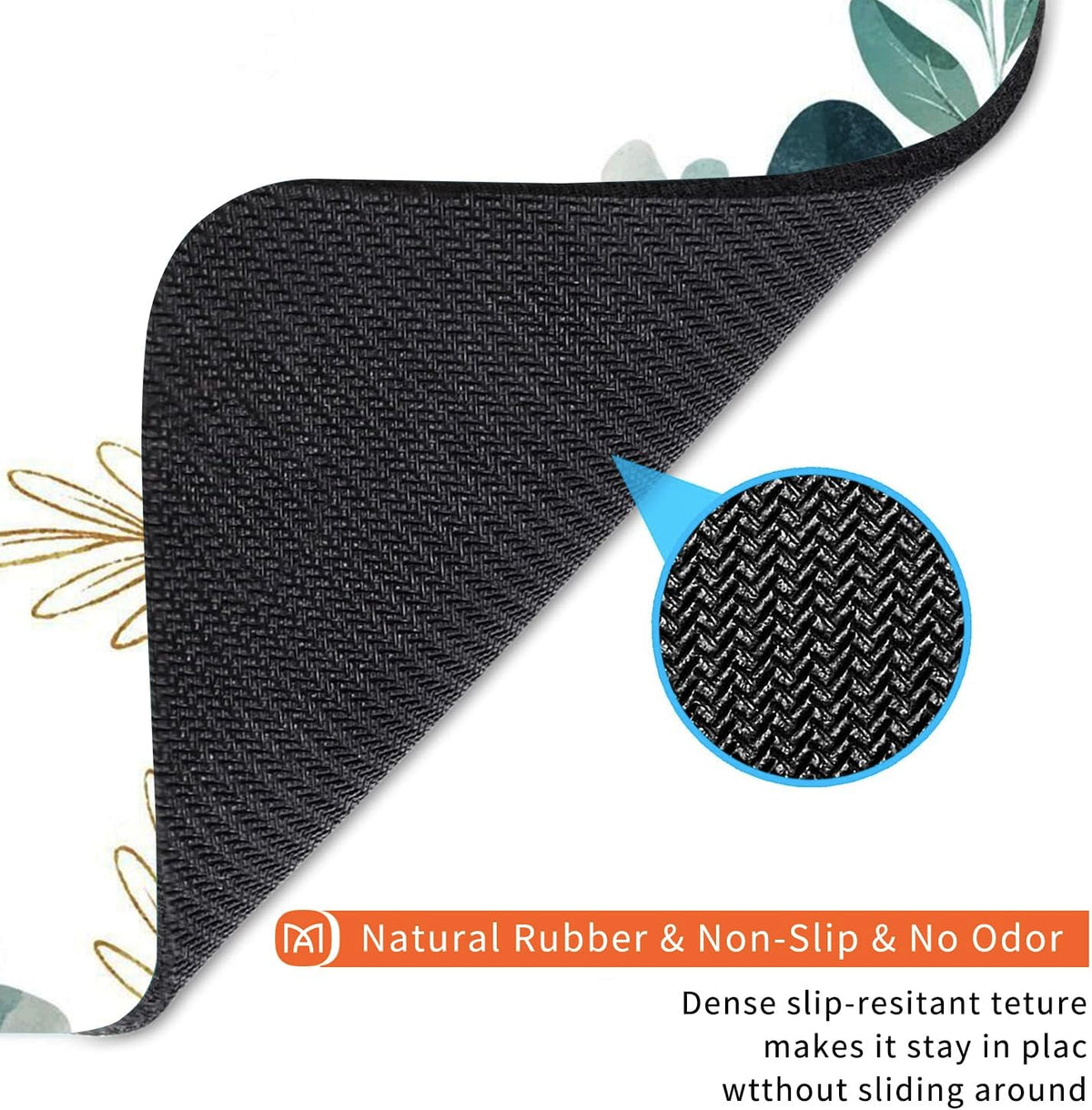 Square Mouse Pad Green Leaves, Personalized Premium-Textured Custom Mouse Mat Design, Washable Mousepad Cloth, Non-Slip Rubber Base Computer Mouse Pads for Wireless Mouse