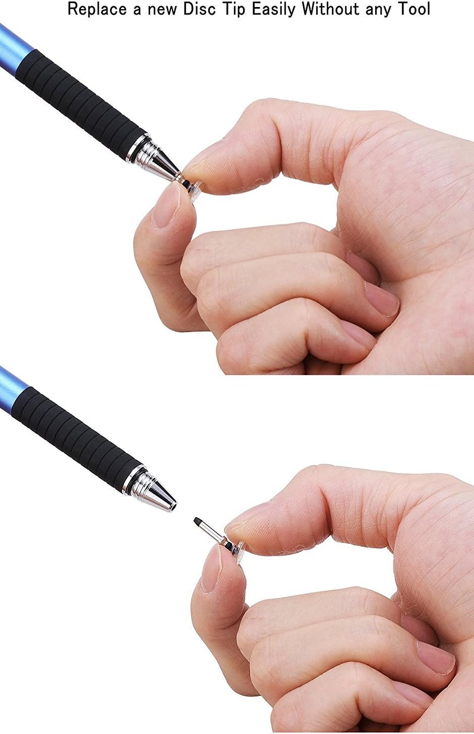 Replacement Tips for CCIVV 2 in 1 Fiber & Disc-Tip Stylus Pen (Disc Tip 8 Packs)