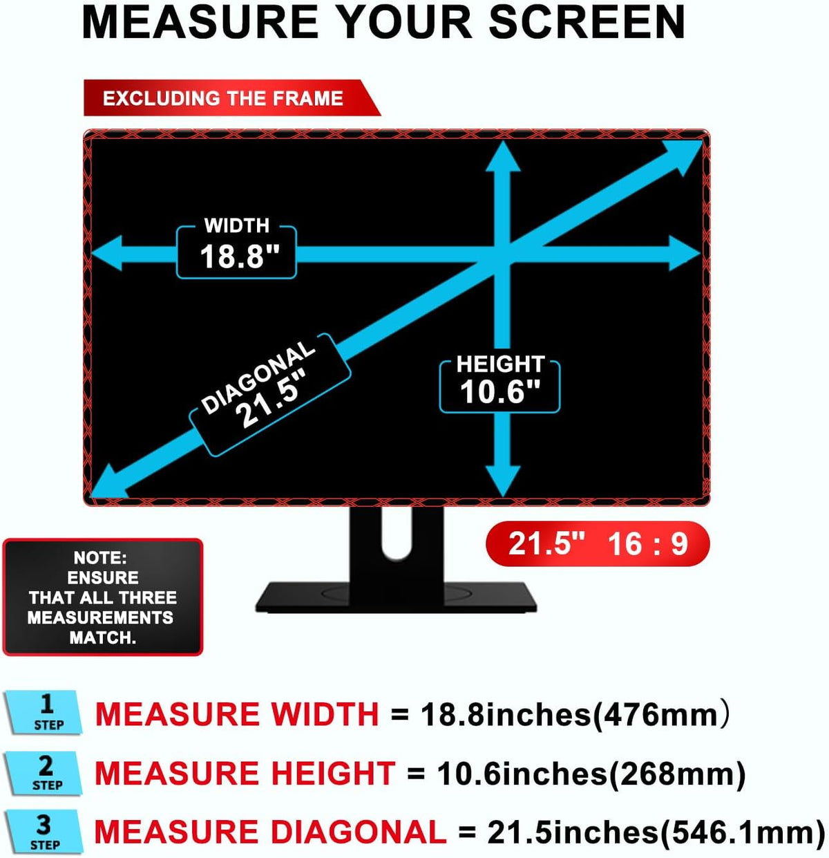 21.5 inch Computer Privacy Screen Filter - Suitable for 16:9 Aspect Ratio Widescreen Monitor - Blue Light Filter - Anti-Glare & Anti-Scratch Protector Film (21.5" Widescreen (16:9))