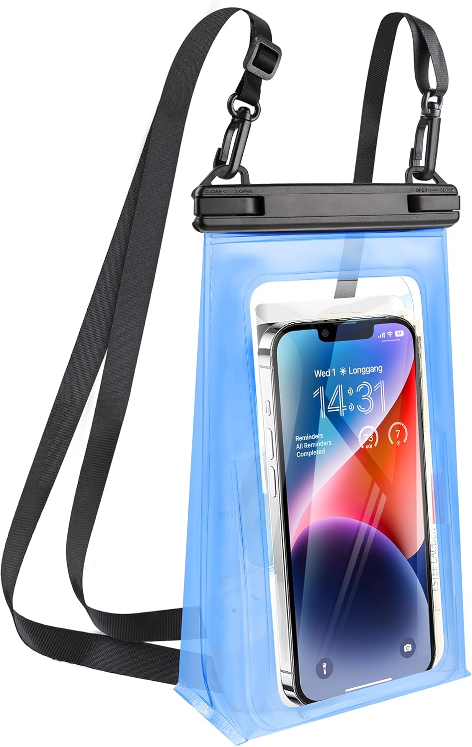 Large Waterproof Phone Pouch Universal Phone Waterproof Case for iPhone 15 14 13 12 11 Pro Max Galaxy S22 S21 IPX8 Water Proof Dry Bag with Wide Lanyard Waterproof Pouch for Swimming Rafting