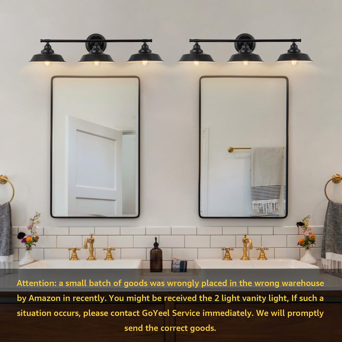 GoYeel Bathroom Vanity Light Fixtures Over Mirror 32.3"-Matte Black Wall Sconce Lighting 3 Lights Rustic Farmhouse Vanity Light Industrial Indoor Wall