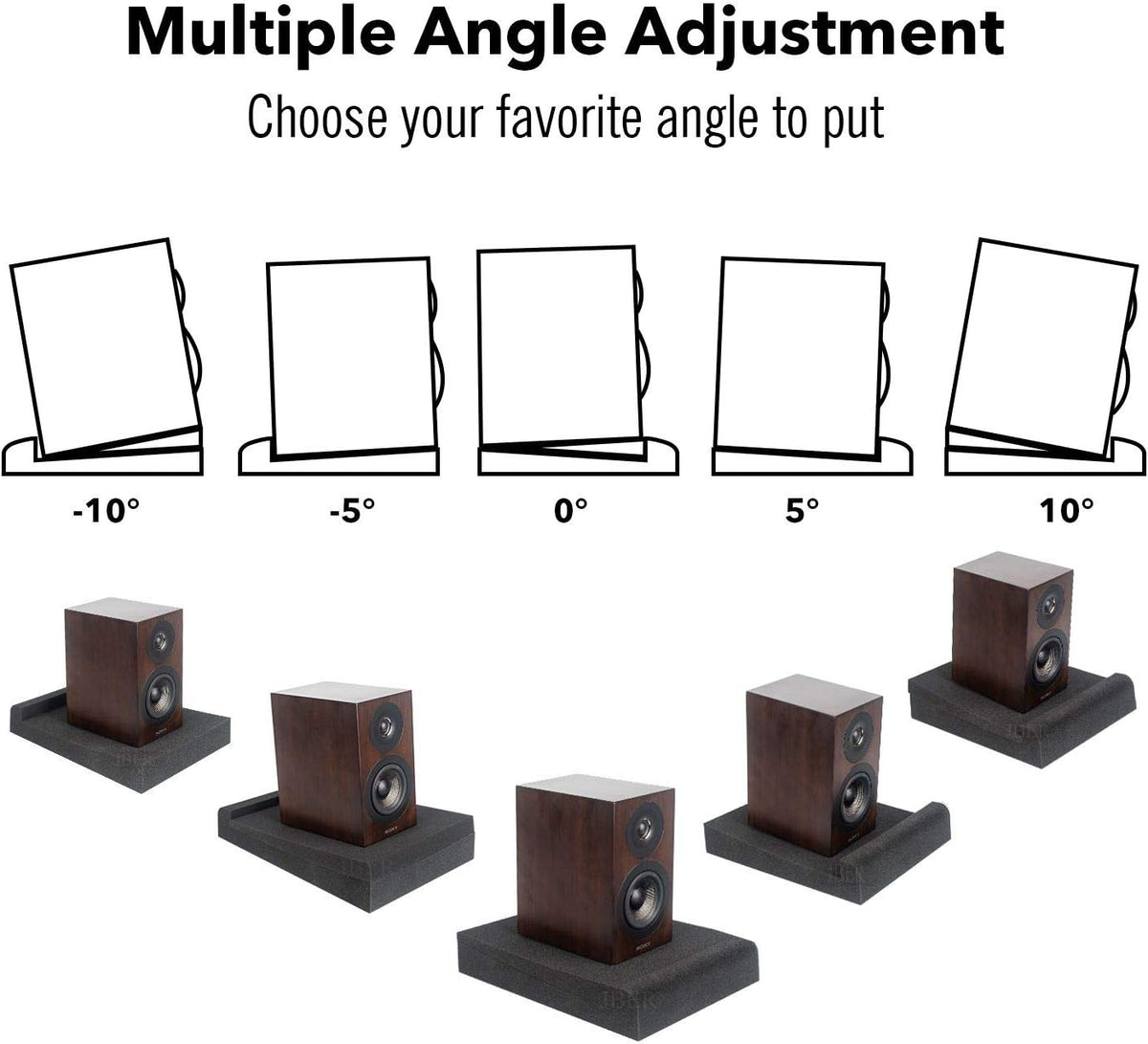 JBER 2 Pack Acoustic Isolation Pads, Studio Monitor Speaker Isolation Foam Pads, High Density Acoustic Foam Suitable for 5" Inch Speakers for Sound Improvement Prevent Vibrations