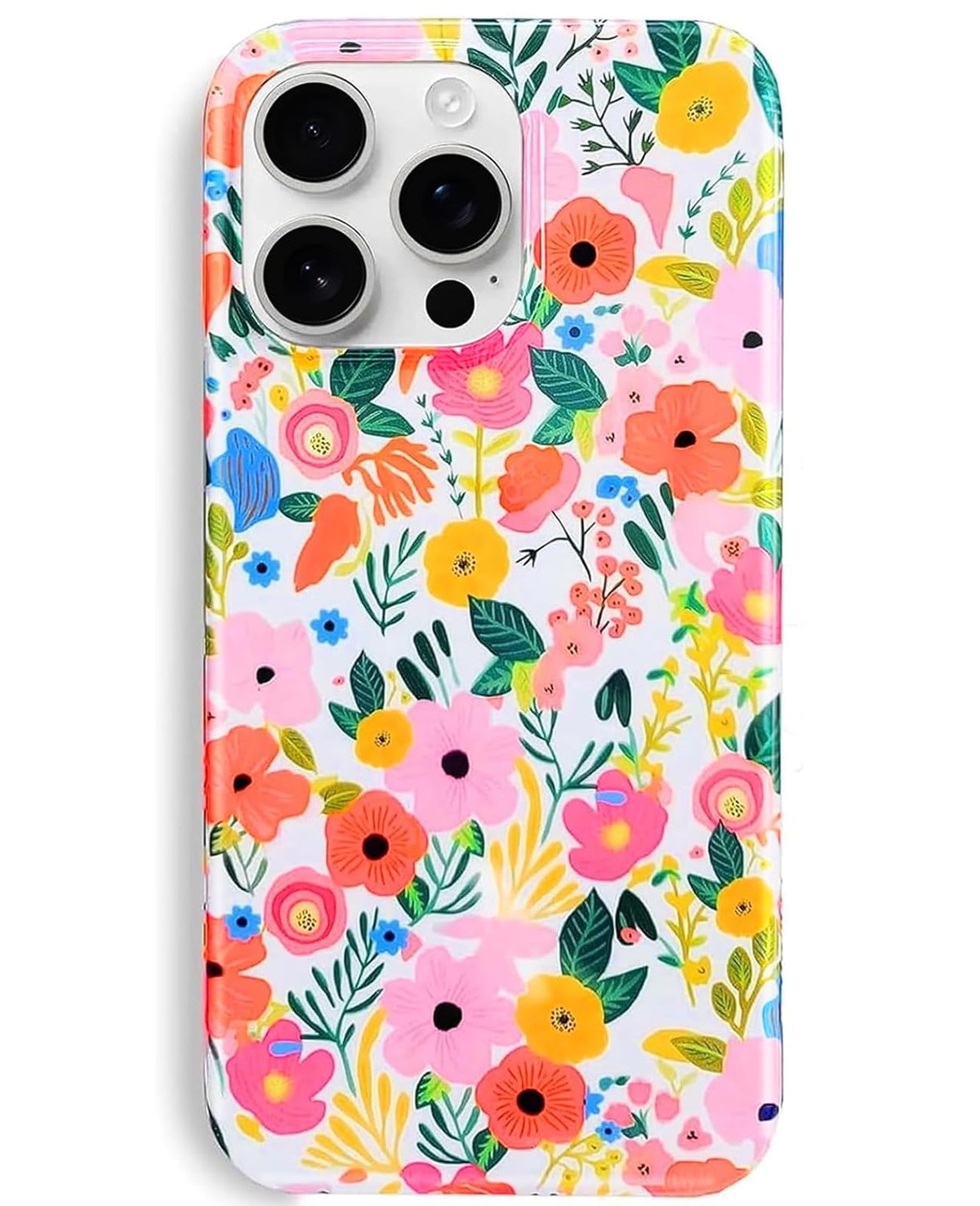 J.West Compatible With Iphone 16 Pro Max Case 6.9, Soft Shockproof Cute Floral Phone Protective Cover For Women, Garden Flower P